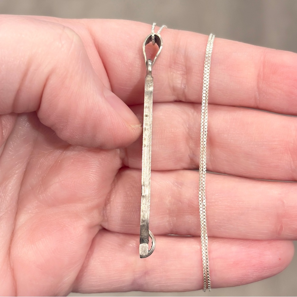 Vintage Sterling 14K Egyptian Cartouche Necklace Double Sided Hieroglyphics - Picture 15 of 16